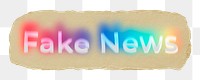 Fake news png ripped paper word sticker typography, transparent background