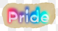 Pride png ripped paper word sticker typography, transparent background