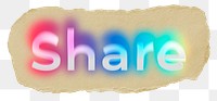 Share png ripped paper word sticker typography, transparent background