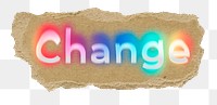 Change png ripped paper word sticker typography, transparent background