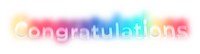 Congratulations png word sticker, neon psychedelic typography, transparent background