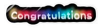 Congratulations png word sticker, neon psychedelic typography, transparent background