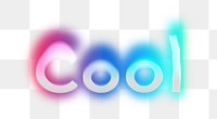 Cool png word sticker, neon psychedelic typography, transparent background