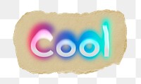 Cool png ripped paper word sticker typography, transparent background