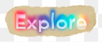 Explore png ripped paper word sticker typography, transparent background