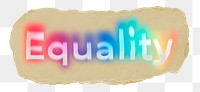 Equality png ripped paper word sticker typography, transparent background