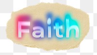 Faith png ripped paper word sticker typography, transparent background