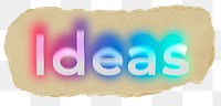 Ideas png ripped paper word sticker typography, transparent background