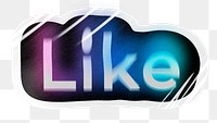 Like png word sticker, neon psychedelic typography, transparent background