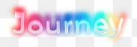 Journey png word sticker, neon psychedelic typography, transparent background