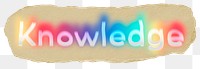 Knowledge png ripped paper word sticker typography, transparent background