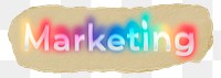 Marketing png ripped paper word sticker typography, transparent background