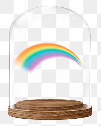 Rainbow png glass dome sticker, weather concept art, transparent background