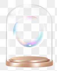 Holographic bubble png glass dome sticker, aesthetic concept art, transparent background