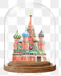 St. Basil's Cathedral png glass dome sticker, travel landmark concept art, transparent background