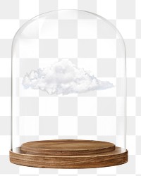 Cloud png glass dome sticker, weather concept art, transparent background