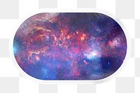 Purple galaxy png sky, printable oval rectangle sticker in transparent background