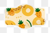 PNG cute pineapple, abstract memphis pattern sticker, oval clipart in transparent background