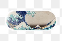 PNG Hokusai's The Great Wave off Kanagawa, printable long oval sticker in transparent background, remixed by rawpixel.