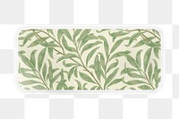 PNG William Morris’s willow bough pattern, printable rectangle sticker in transparent background