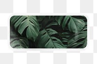 PNG green tropical leaves, printable rectangle sticker in transparent background