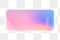 PNG pastel gradient sticker, printable rectangle clipart with white outline, transparent background