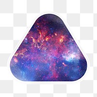 Purple galaxy png sky, printable triangle sticker in transparent background