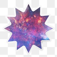 PNG galaxy sky, printable starburst sticker in transparent background