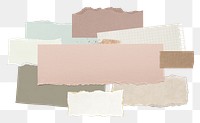 Blank scrap papers png collage element on transparent background 