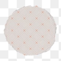 Geometric badge png, grid pattern on ripped paper, transparent background