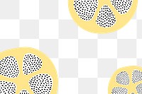 Aesthetic lemon png border, transparent background