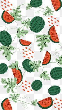 Watermelon fruit pattern png transparent background