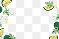 Aesthetic melon png border, transparent background