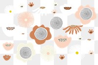 Aesthetic flower png doodle sticker, botanical set, transparent background