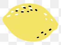 Lemon png sticker, fruit aesthetic doodle, transparent background