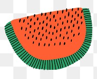 Watermelon png sticker, fruit aesthetic doodle, transparent background