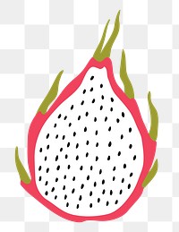 Pitaya png sticker, dragon fruit aesthetic doodle, transparent background