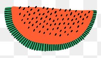 Watermelon png sticker, fruit aesthetic doodle, transparent background