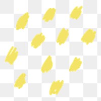 Yellow dots png sticker, cute doodle, transparent background