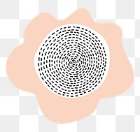 Pink flower png sticker, abstract botanical doodle, transparent background
