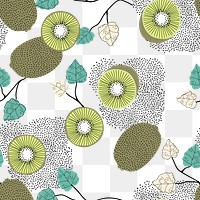 Kiwi fruit pattern png transparent background