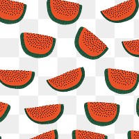 Watermelon fruit pattern png transparent background