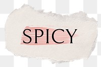 Spicy png word sticker typography, transparent background