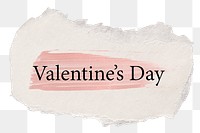 Valentine's day png word sticker typography, torn paper transparent background