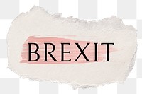 BREXIT png ripped paper word sticker typography, transparent background