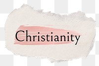 Christianity png ripped paper word sticker typography, transparent background