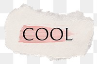 Cool png ripped paper word sticker typography, transparent background