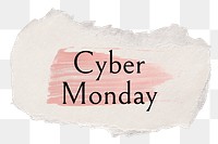 Cyber Monday png ripped paper word sticker typography, transparent background
