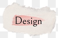 Design png ripped paper word sticker typography, transparent background