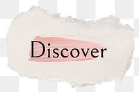 Discover png ripped paper word sticker typography, transparent background